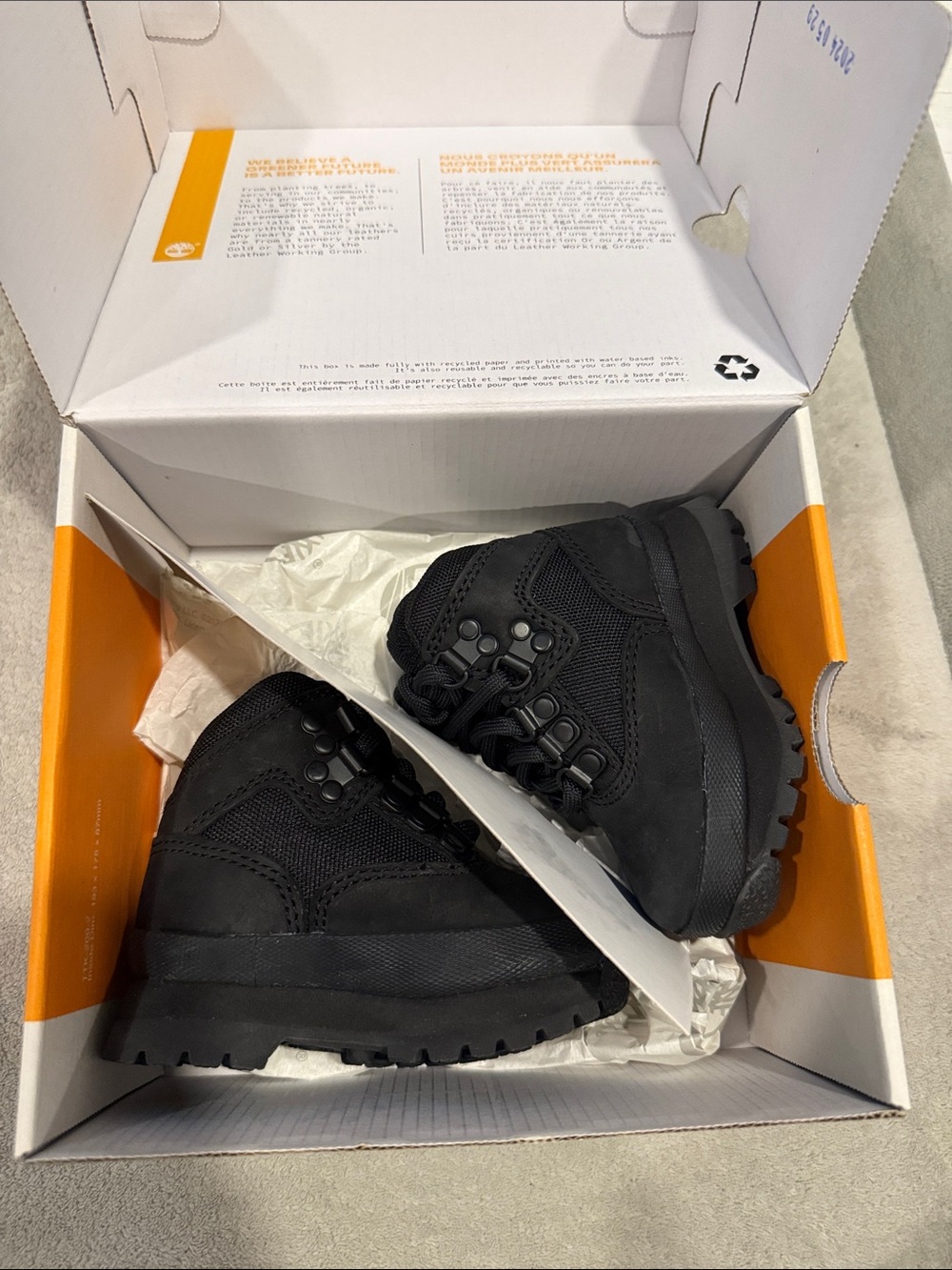 Timberland Men's Black Rugged Hiking Boots with Lug Sole